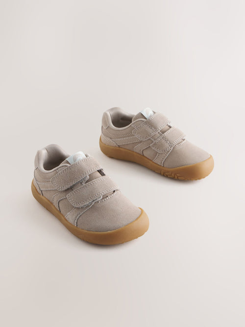 Neutral Standard Fit (F) Barefoot Leather Touch Fastening Trainers