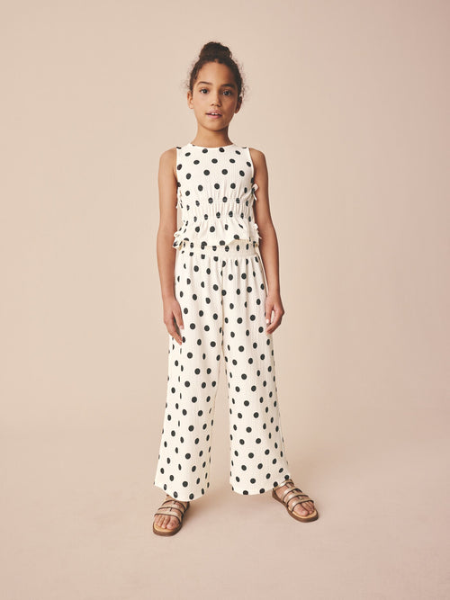 Monochrome Spot Top And Wide Leg Trousers Set (3-16yrs)