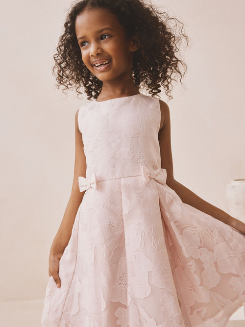 Pink Floral Jacquard Prom Dress (3-16yrs)