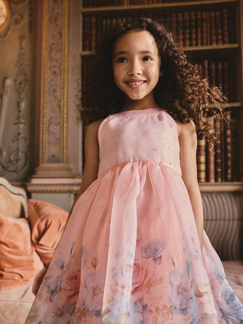 Pink Floral Sleeveless Occasion Dress (3-16yrs)
