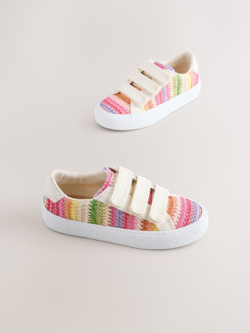 Rainbow Raffia Standard Fit (F) Low Top Trainers