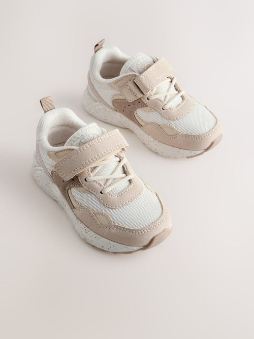 Neutral Standard Fit (F) Elastic Lace Touch Fasten Trainers