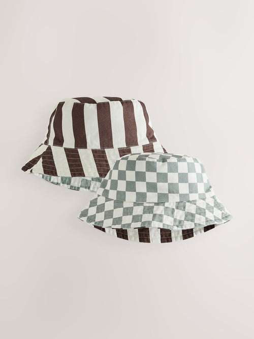 Grey/White Reversible Bucket Hat (3mths-16yrs)