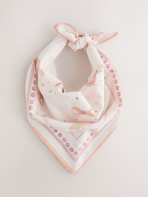 Ecru/Pink Unicorn Headscarf