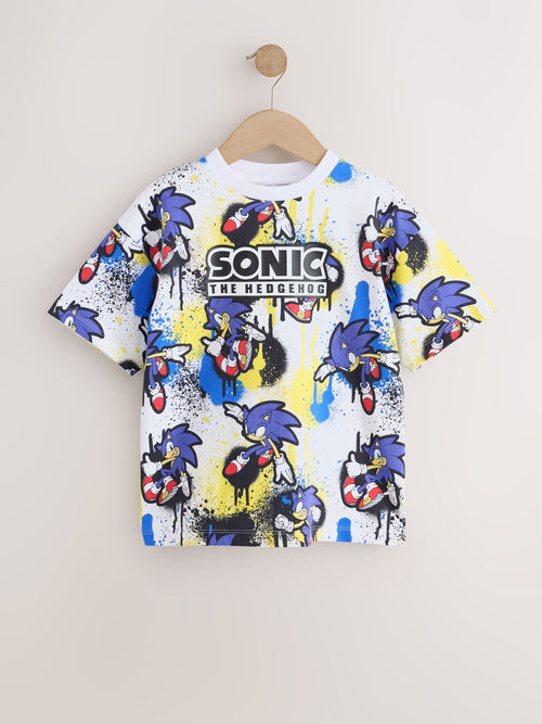 Ecru Graffiti Sonic T-Shirt (3-16yrs)