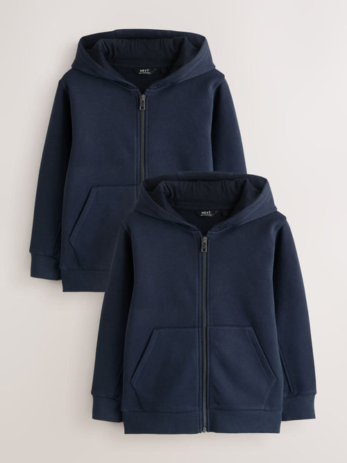 Navy Blue Zip Through Hoodie (3-16yrs)