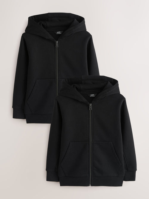 Black Zip Through Hoodie (3-16yrs)