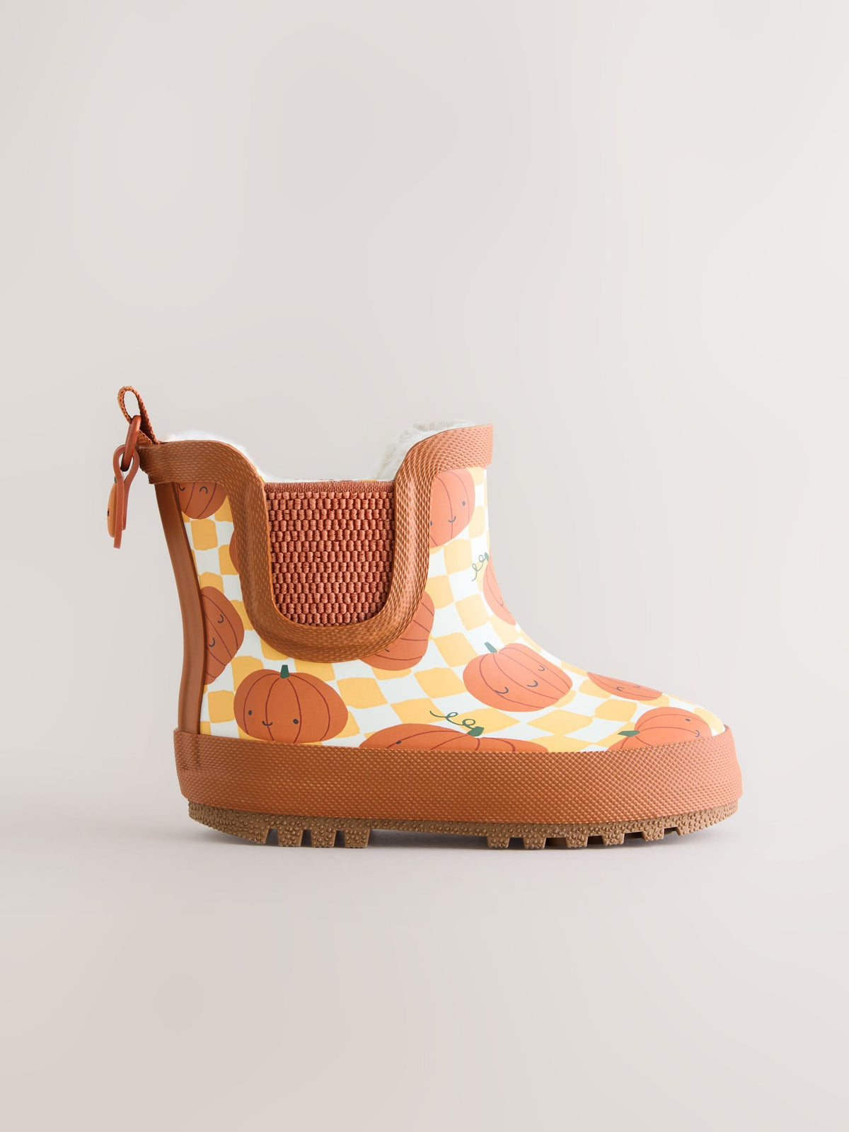 Orange Pumpkin Warm Lined Ankle Wellies