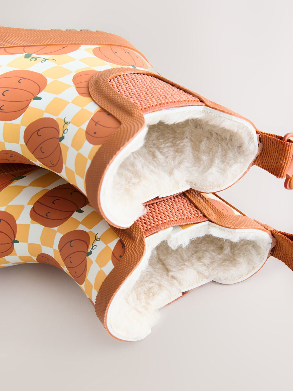Orange Pumpkin Warm Lined Ankle Wellies