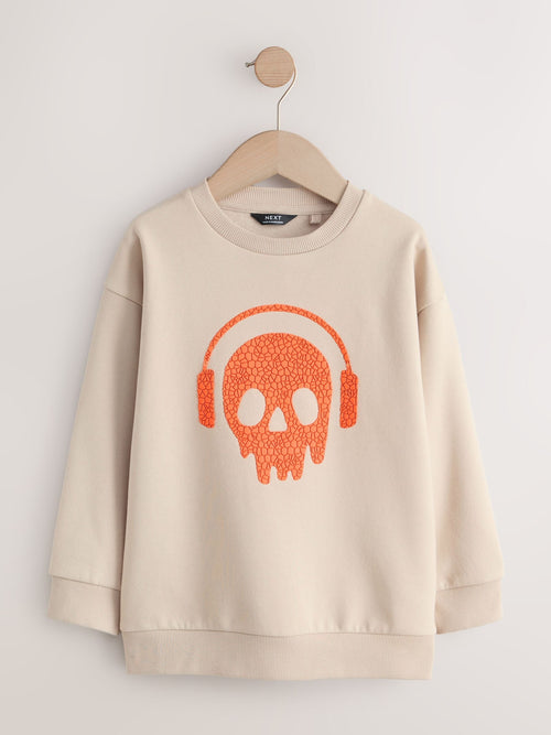 Cement Skull Regular Fit Graphic Crew Neck Sweater (3-16yrs)