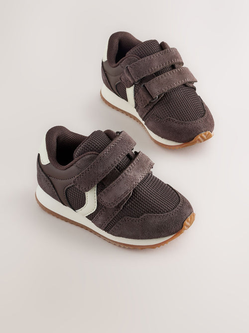 Chocolate Brown Standard Fit (F) Touch Fastening Trainers