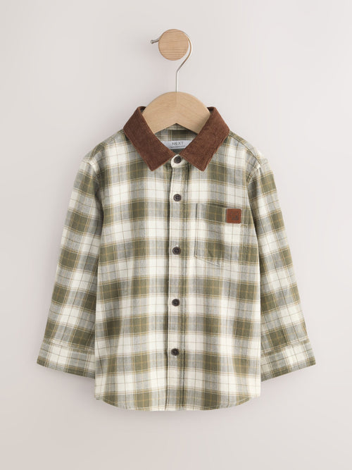 Green/Ecru Long Sleeve Check Shirt (3mths-7yrs)