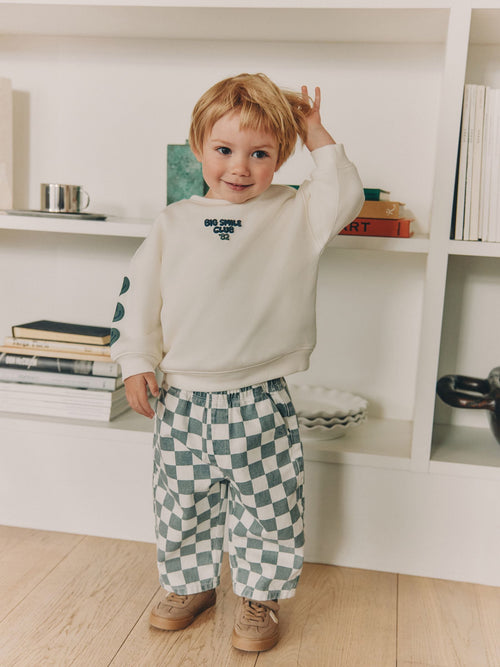 White and Green Long Sleeve Top and Trousers Set (3mths-7yrs)