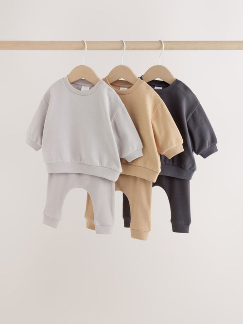 Charcoal Grey/Neutral Sweatshirt and Leggings Baby Set 6 Piece (0mths-3yrs)
