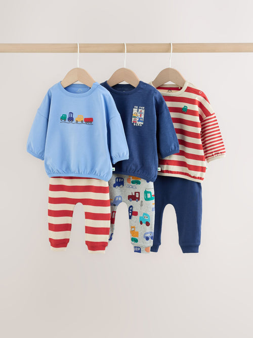 Red/Blue Transport Baby Top and Leggings Set 6 Piece (0mths-3yrs)