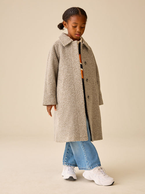 Grey Relaxed Fit Longline Coat (3-16yrs)