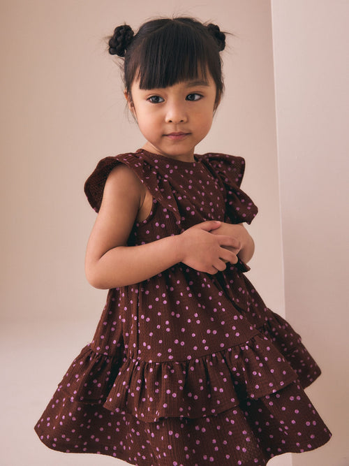 Brown Tiered Summer Dress (3mths-7yrs)