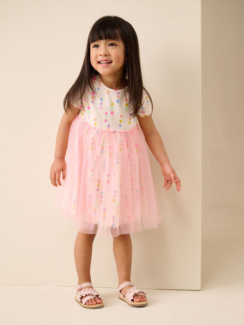 Rainbow Spot Mesh Skirt Dress (3mths-7yrs)