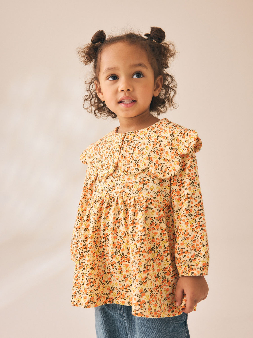 Yellow Ditsy Long Sleeve Collar Blouse (3mths-7yrs)