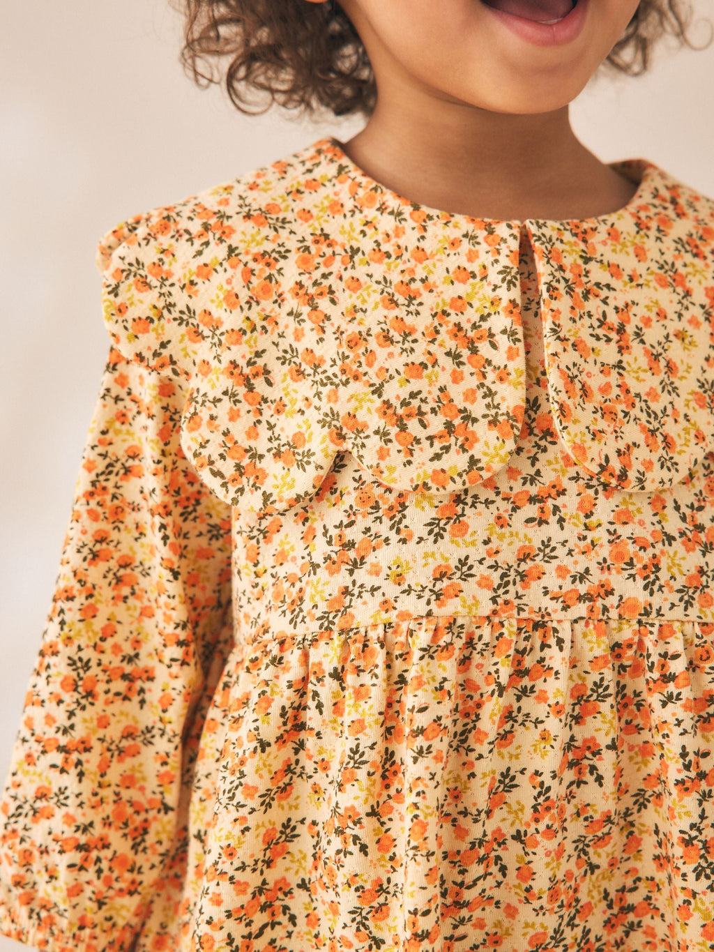 Yellow Ditsy Long Sleeve Collar Blouse (3mths-7yrs)