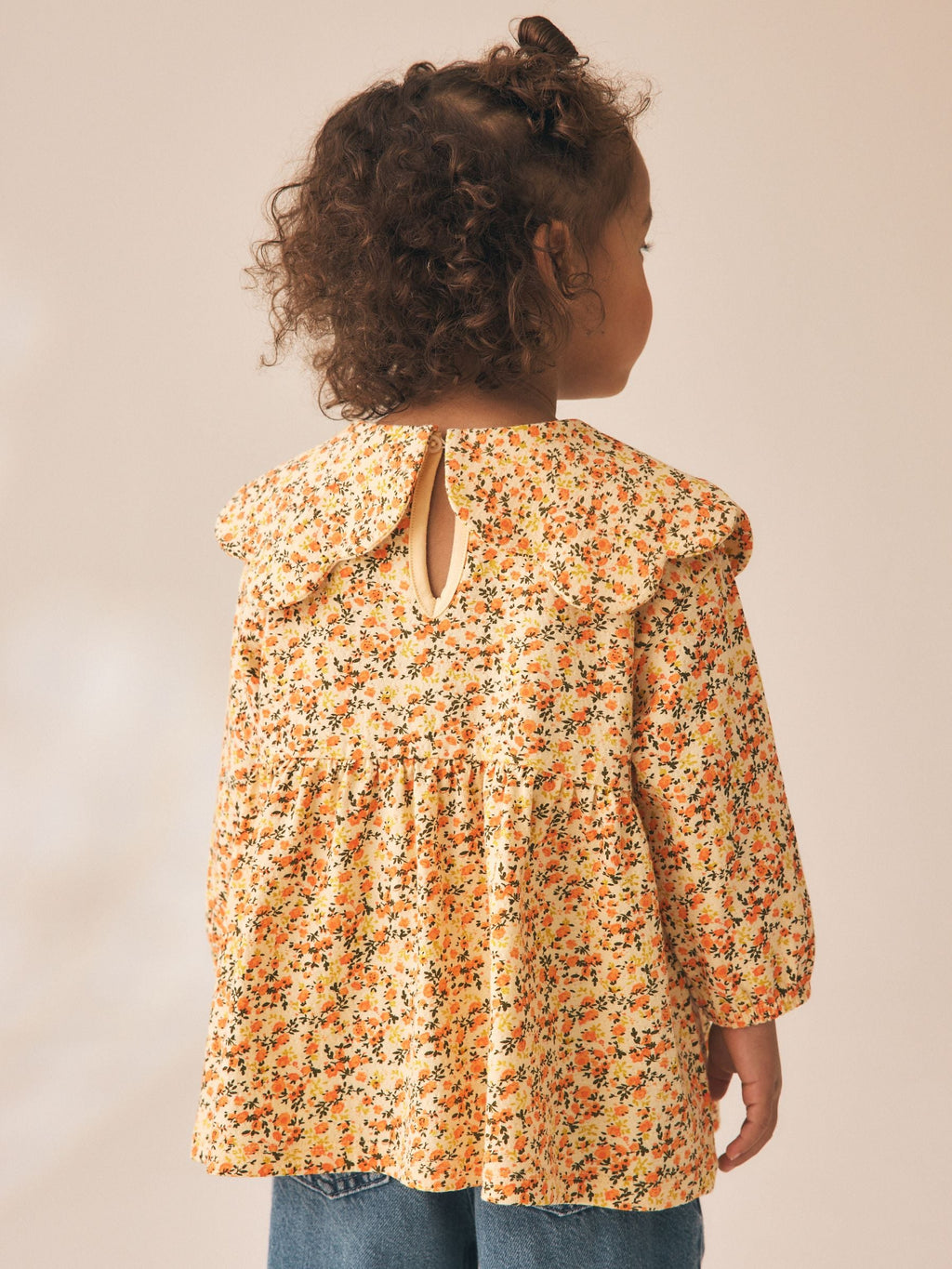 Yellow Ditsy Long Sleeve Collar Blouse (3mths-7yrs)