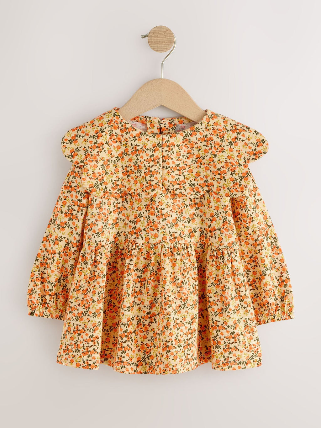 Yellow Ditsy Long Sleeve Collar Blouse (3mths-7yrs)