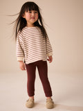 Cream/Neutral Stripe Long Sleeve Ribbed Raglan Top (3mths-7yrs)