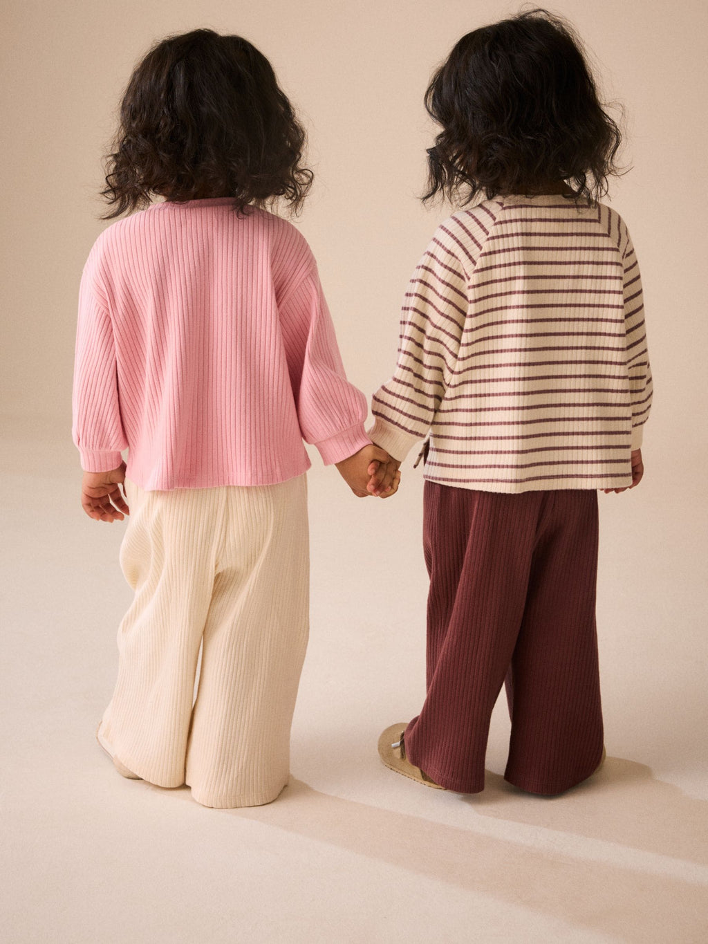 Cream/Neutral Stripe Long Sleeve Ribbed Raglan Top (3mths-7yrs)