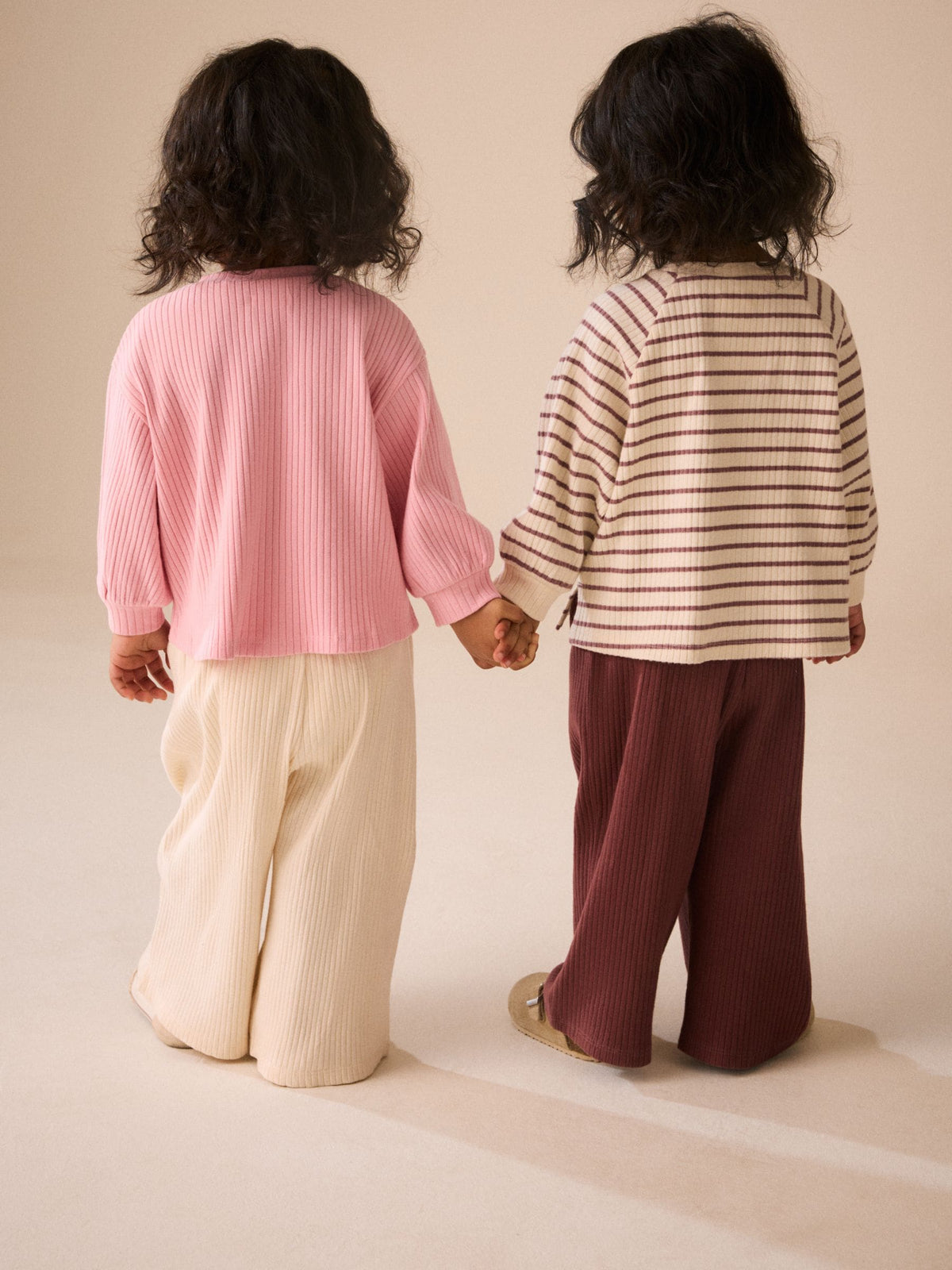 Cream/Neutral Stripe Long Sleeve Ribbed Raglan Top (3mths-7yrs)