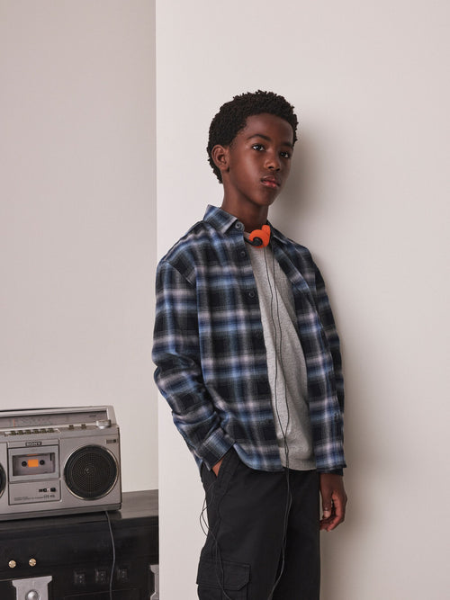 Blue Check Long Sleeve Check Shirt (3-16yrs)