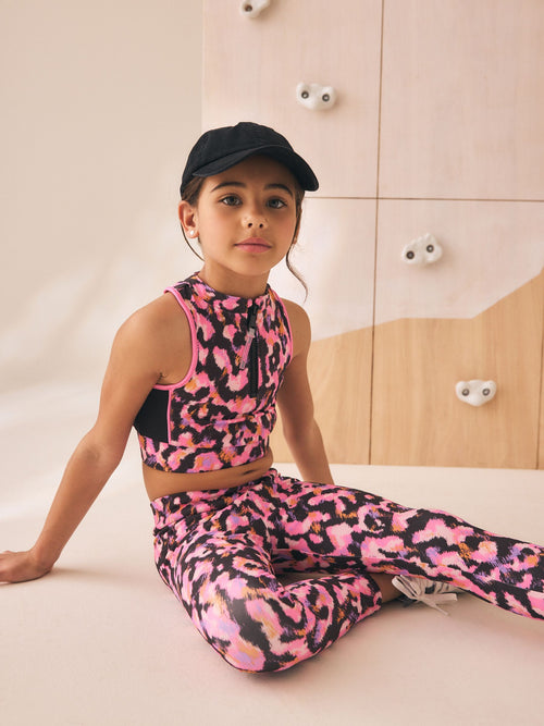 Pink Animal Sports Crop Top (5-16yrs)