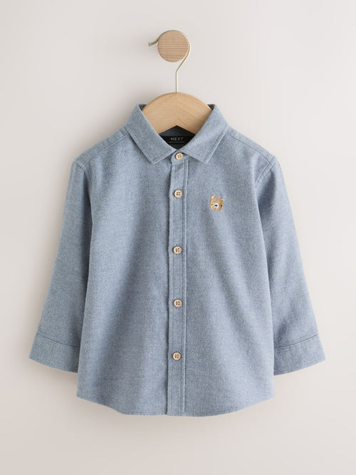 Blue Bear Long Sleeve Melange Brushed Character Shirt (3mths-7yrs)