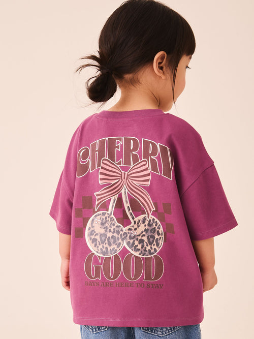 Berry Red Cherry Short Sleeve T-Shirt (3mths-7yrs)
