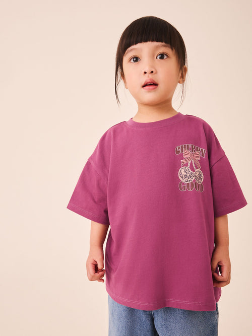 Berry Red Cherry Short Sleeve T-Shirt (3mths-7yrs)