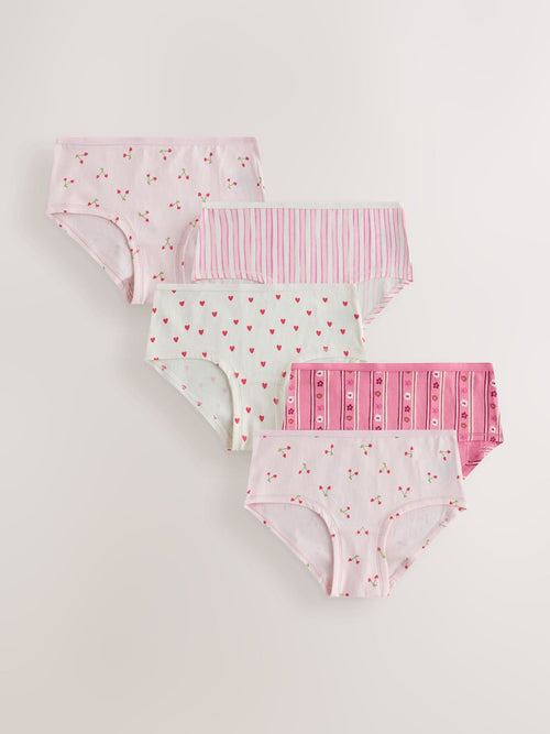 Pink Ditsy Print Hipster Briefs 5 Pack (2-16yrs)