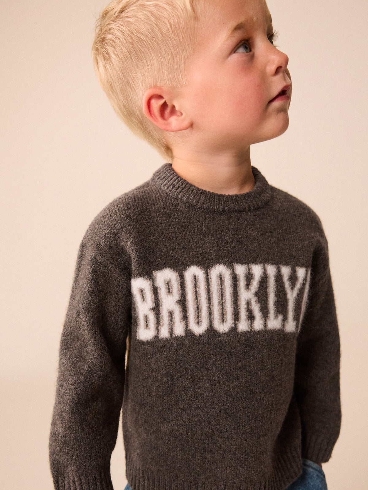 Chocolate Brown Brooklyn Knitted Crew Neck Jumper (3mths-7yrs)