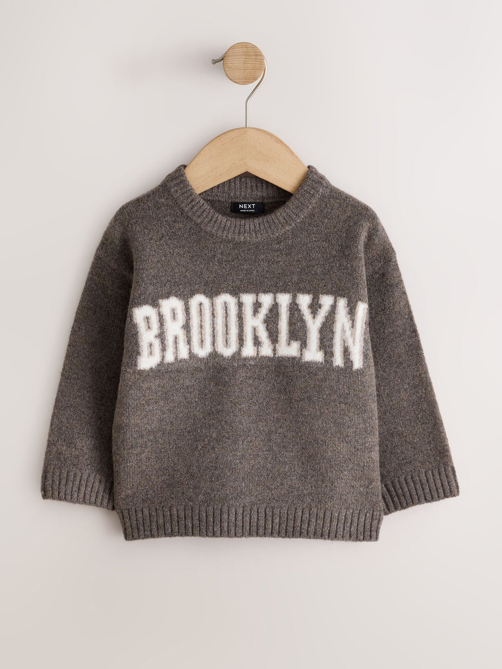 Chocolate Brown Brooklyn Knitted Crew Neck Jumper (3mths-7yrs)
