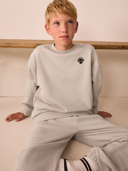 Ecru Skull Logo Sweatshirt Crew Neck (3-16yrs)