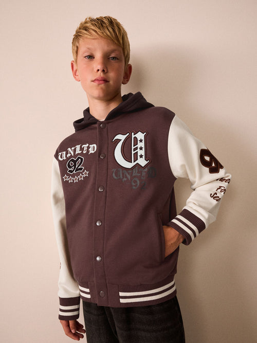 Brown Graphic Print Bomber Jacket (3-16yrs)
