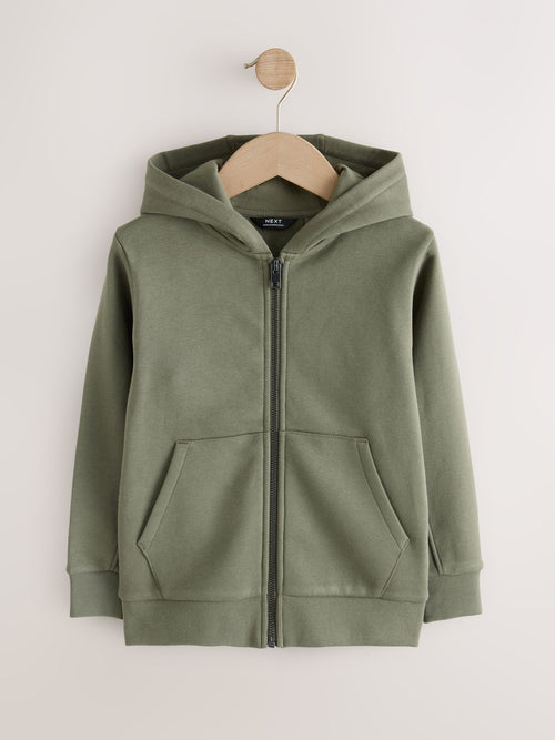 Khaki Regular Fit Zip Through Hoodie (3-16yrs)