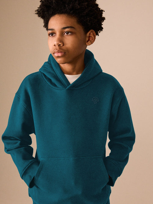 Teal Skull Overhead Hoodie (3-16yrs)