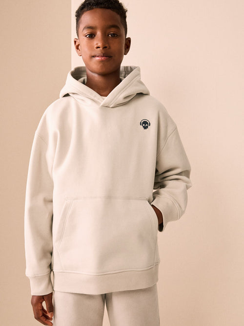 Ecru Skull Overhead Hoodie (3-16yrs)