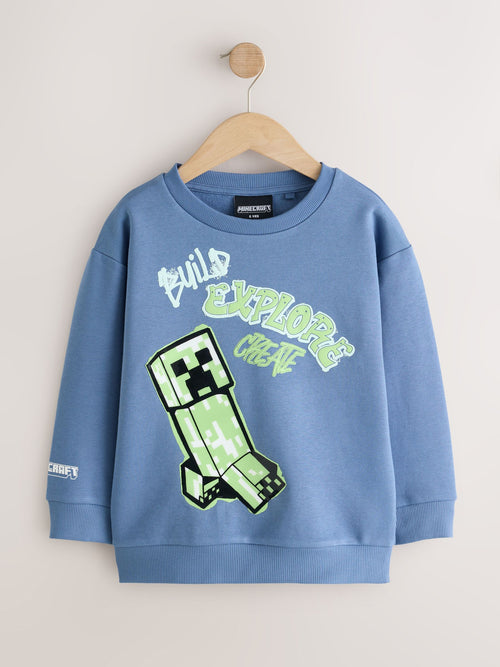 Blue Minecraft Crew Neck Sweater (3-16yrs)