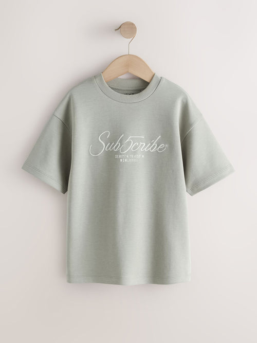 Mineral Green Graphic Heavyweight Short Sleeve T-Shirt (3-16yrs)