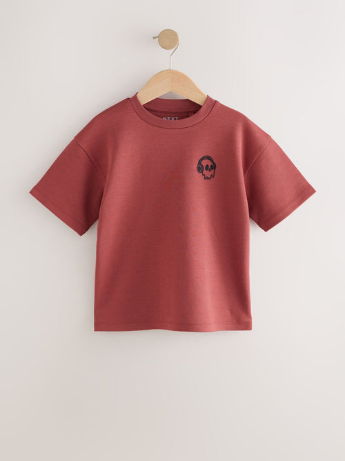 Rust Red Graphic Heavyweight Short Sleeve T-Shirt (3-16yrs)