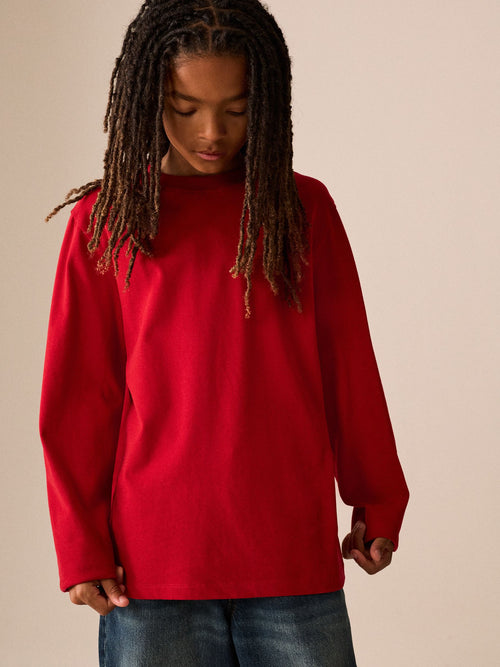 Red Cosy Long Sleeve T-Shirt (3-16yrs)