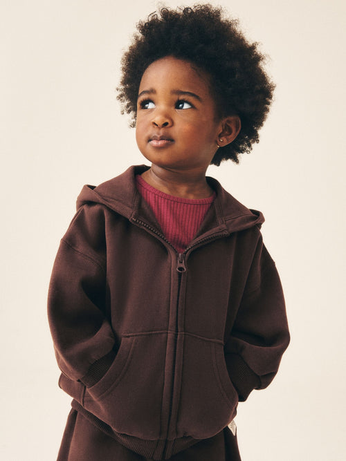 Chocolate Brown Zip Up Hoodie (3mths-7yrs)