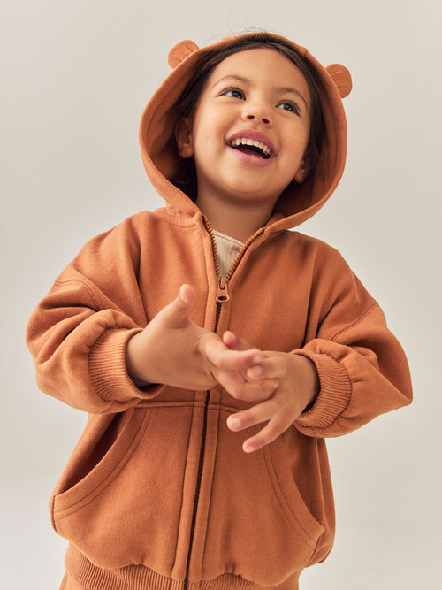 Rust Brown Zip Up Hoodie (3mths-7yrs)