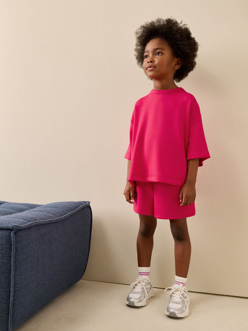 Bright Pink Supersoft T-Shirt and Shorts Set (3-16yrs)