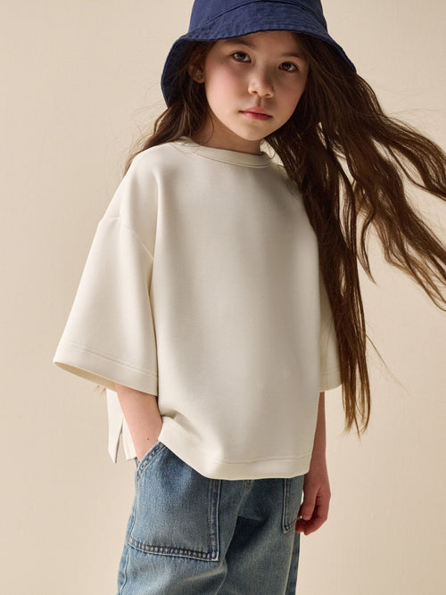 Ecru Supersoft Oversized Boxy T-Shirt (3-16yrs)